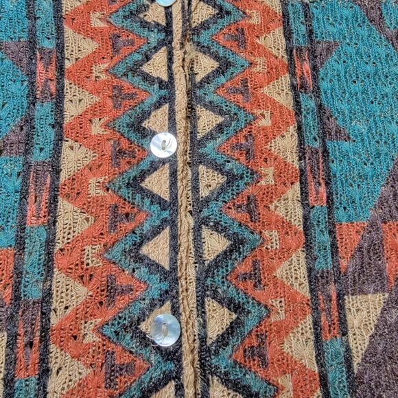 Western Aztec Native American Cropped Tunic Shirt Womens S Gossip Girl Cowgirl - Picture 6 of 11